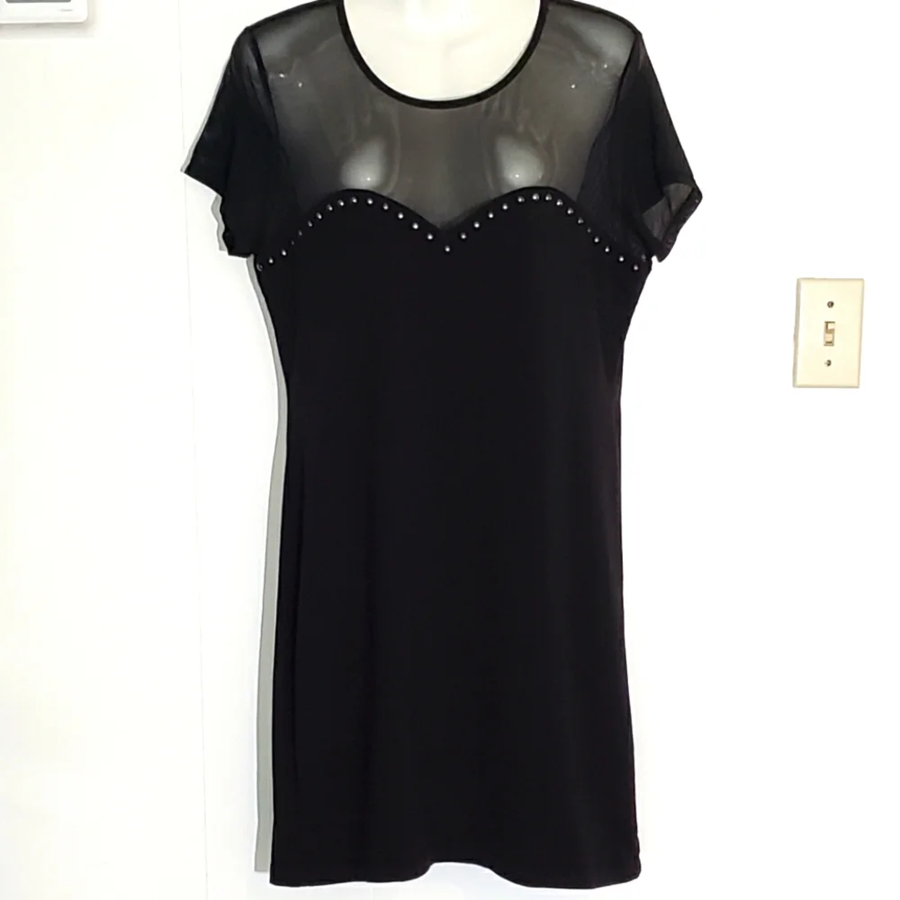 H&M Sheer Mesh Insert Dress Size L - Picture 1 of 8